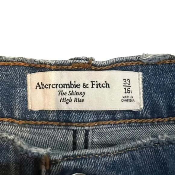 Abercrombie & Fitch High Rise Skinny Jeans Women's Size 33/16 - Picture 2 of 3